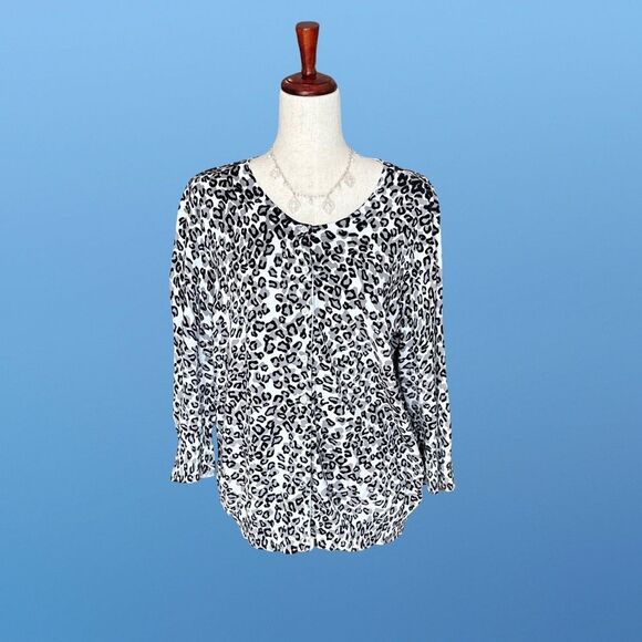 Basic Edition's Women's Button Up Cardigan Leopard Cheetah Print XL - Picture 9 of 11